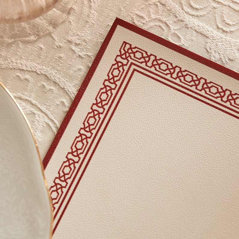 Oriental Style Table Placemats Simple PU Leather Placemats