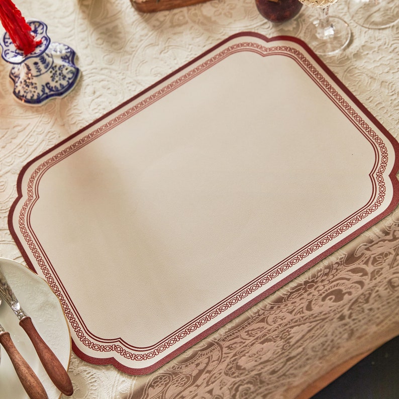 Oriental Style Table Placemats Simple PU Leather Placemats