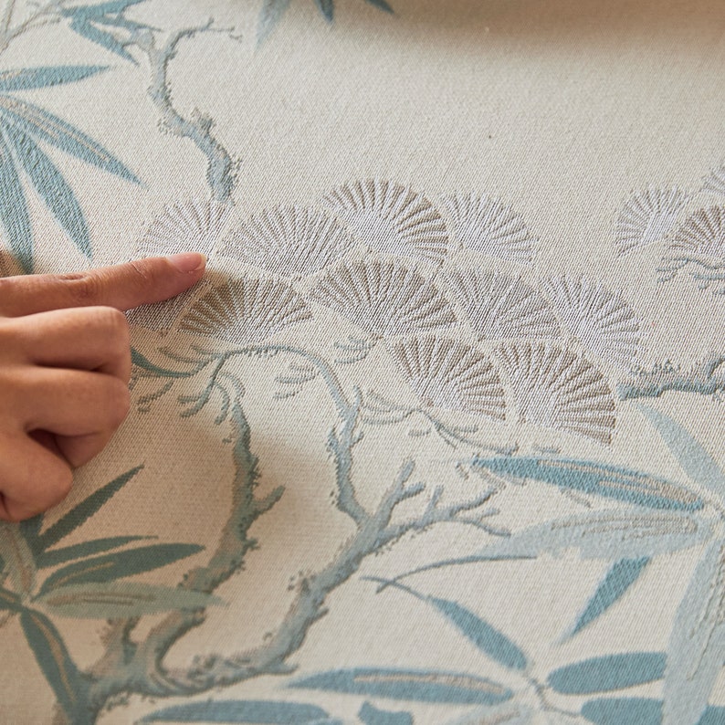 Exquisite Chinoiserie Snow Cedar and Jade Bamboo Tablecloth