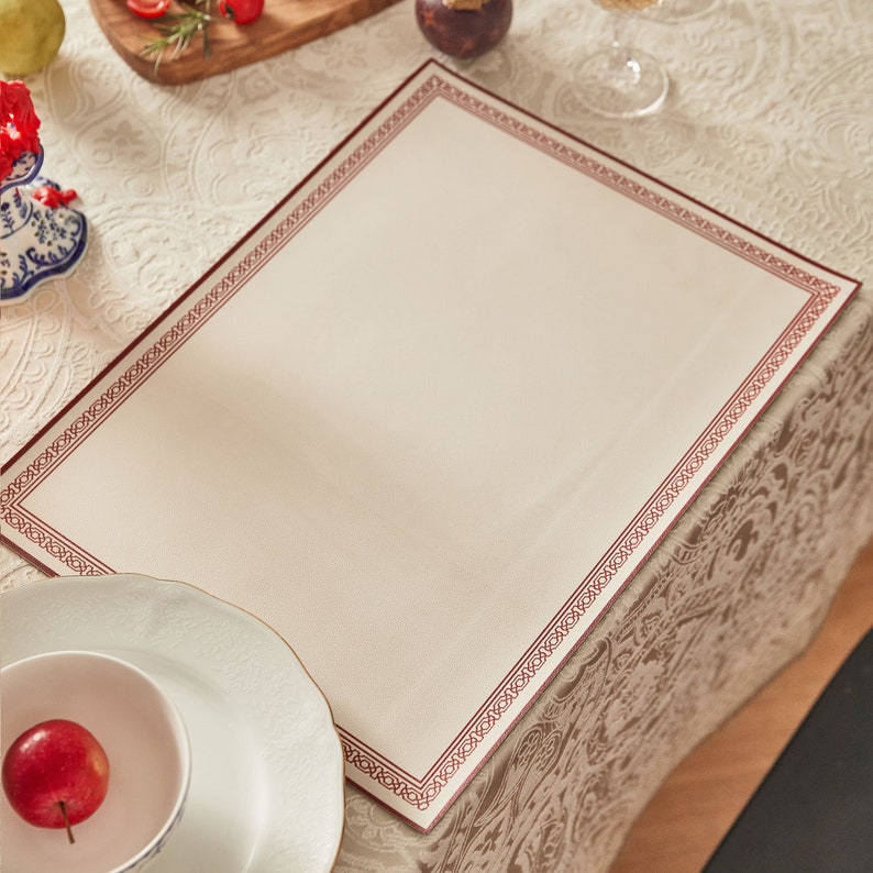 Oriental Style Table Placemats Simple PU Leather Placemats