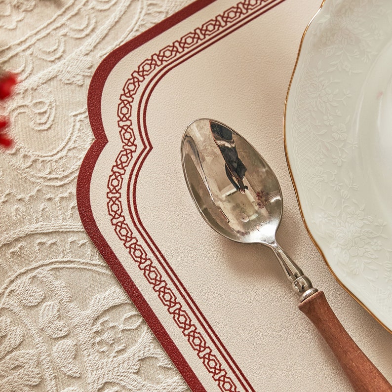 Oriental Style Table Placemats Simple PU Leather Placemats