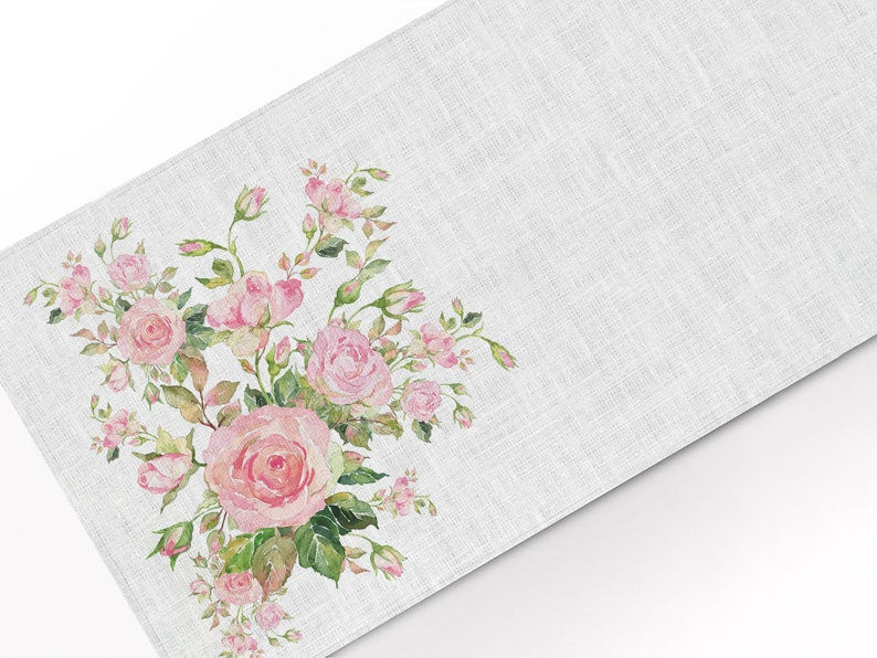 Eternal Bloom Table Runner | 100% Linen