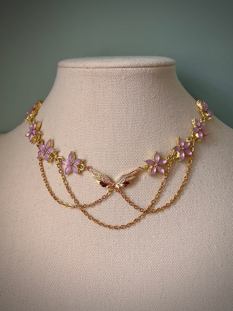 Elegant purple Angelic fairycore ethereal necklace