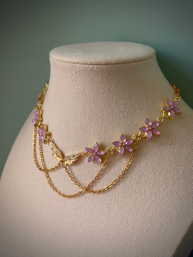 Elegant purple Angelic fairycore ethereal necklace