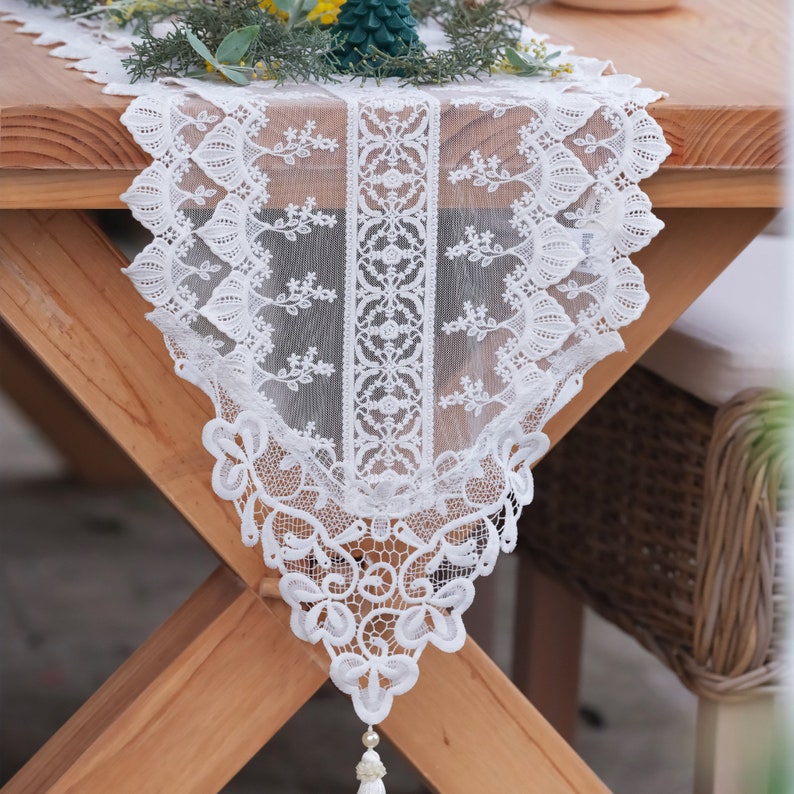 Lace Table Runner Rustic French Style Table Runners Farmhouse Style