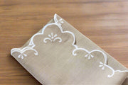 Linen Napkins with Elegant Floral Detailing | 17x17'' Reusable Eco-Friendly