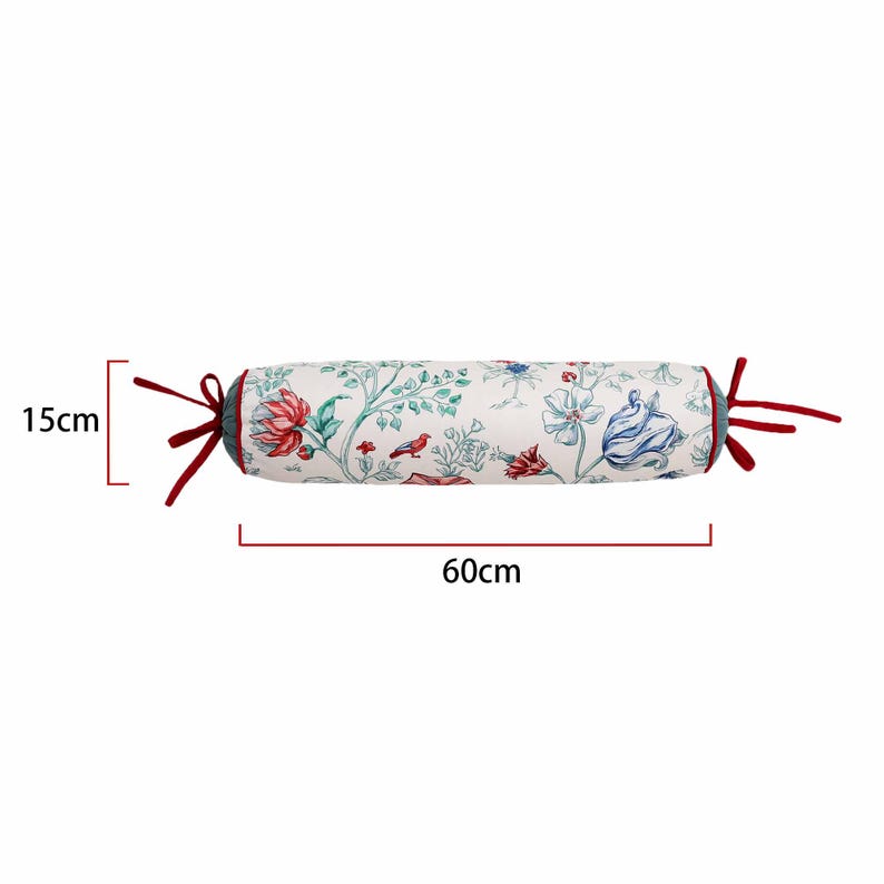 French Elegance Armrest Bolster Pillow Cover with Floral Patterns