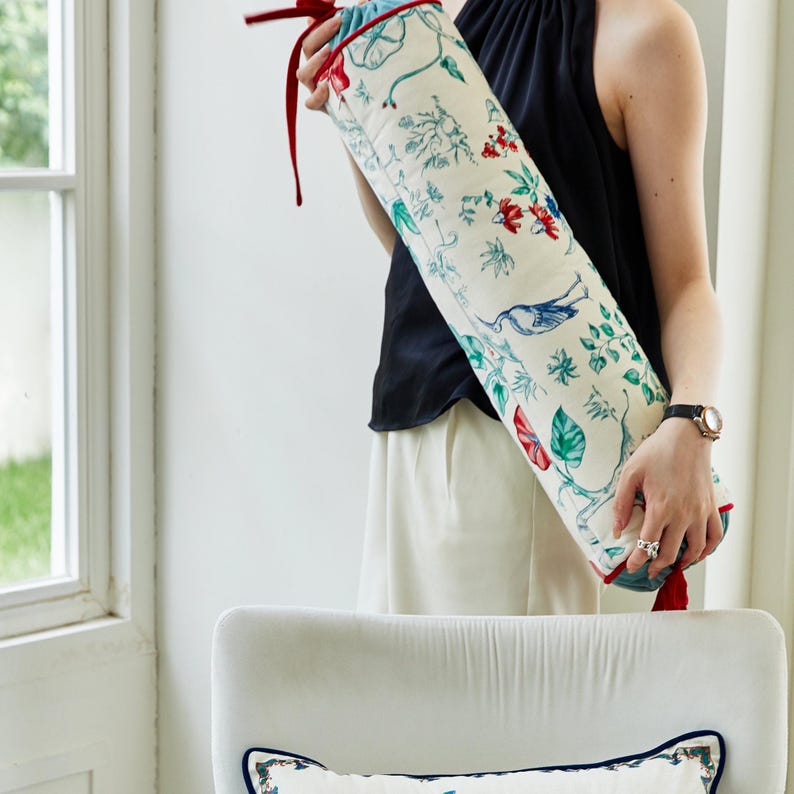 French Elegance Armrest Bolster Pillow Cover with Floral Patterns