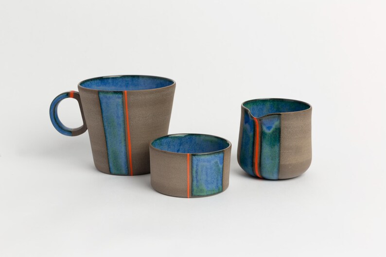 Blue Pottery Bowl | Wheel Thrown Handmade Stoneware