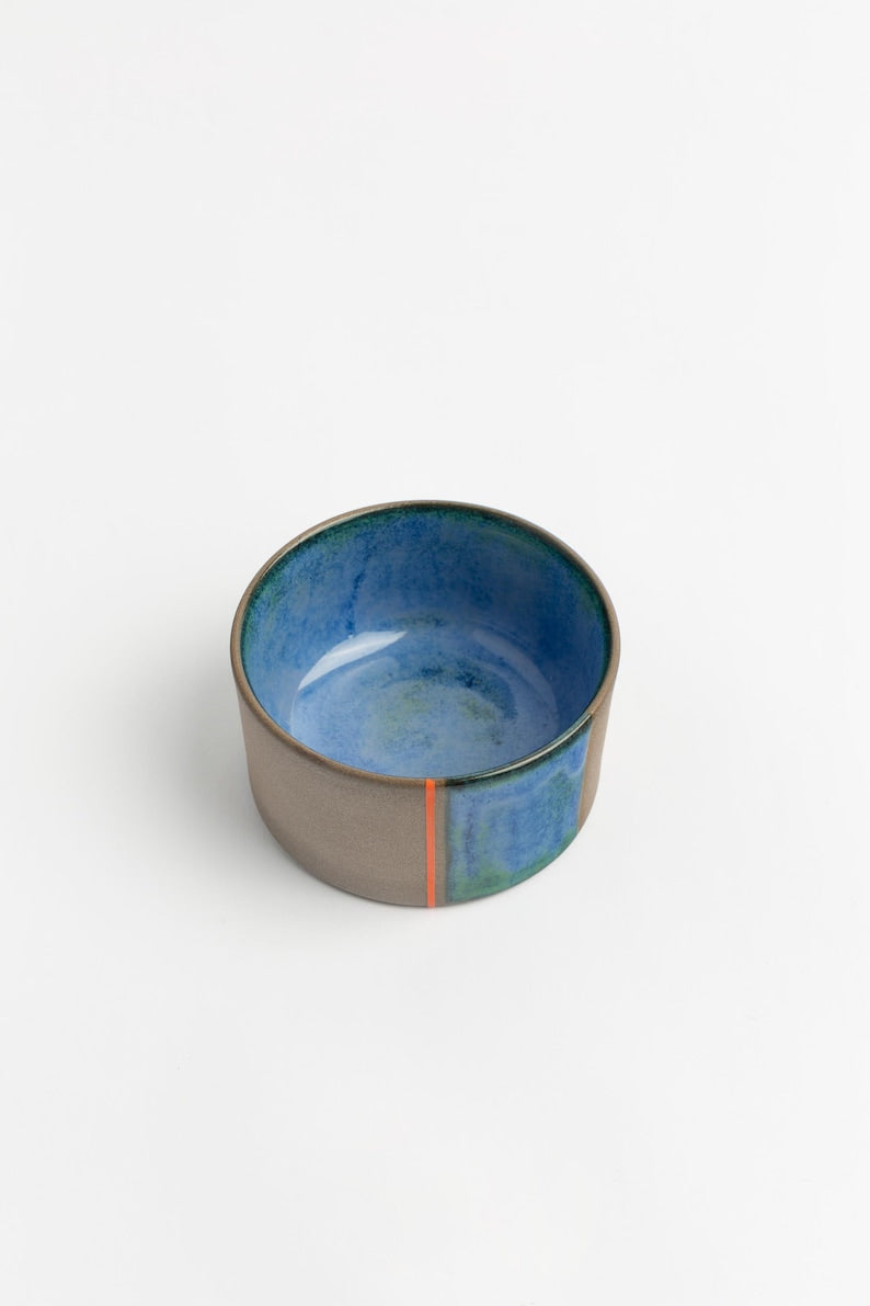 Blue Pottery Bowl | Wheel Thrown Handmade Stoneware