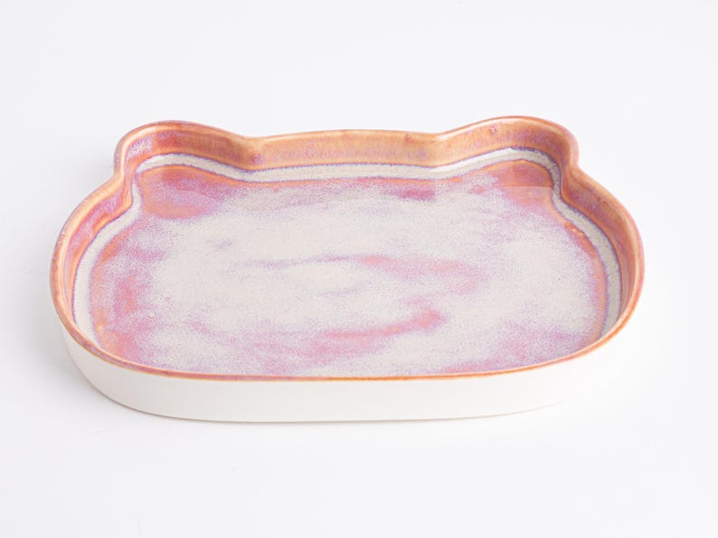Handmade Porcelain Set Cup and Cat Design Plate Set
