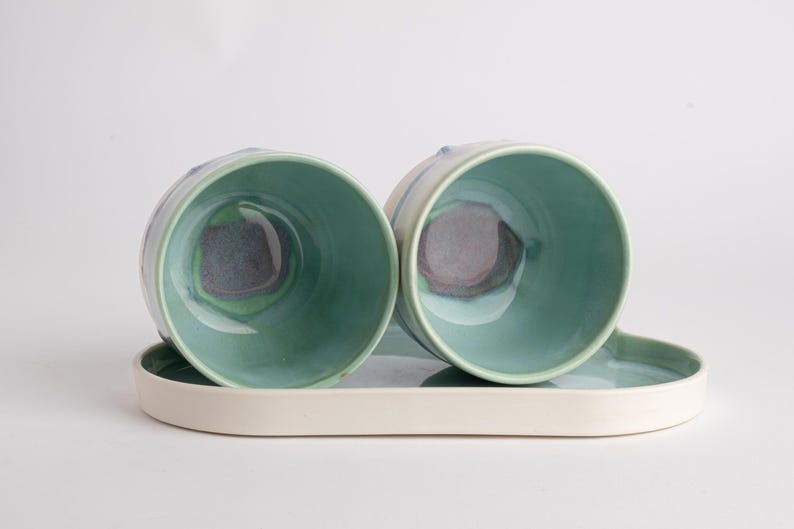 Handmade Ceramic Breakfast Set Cute Cloud Plate and Cup