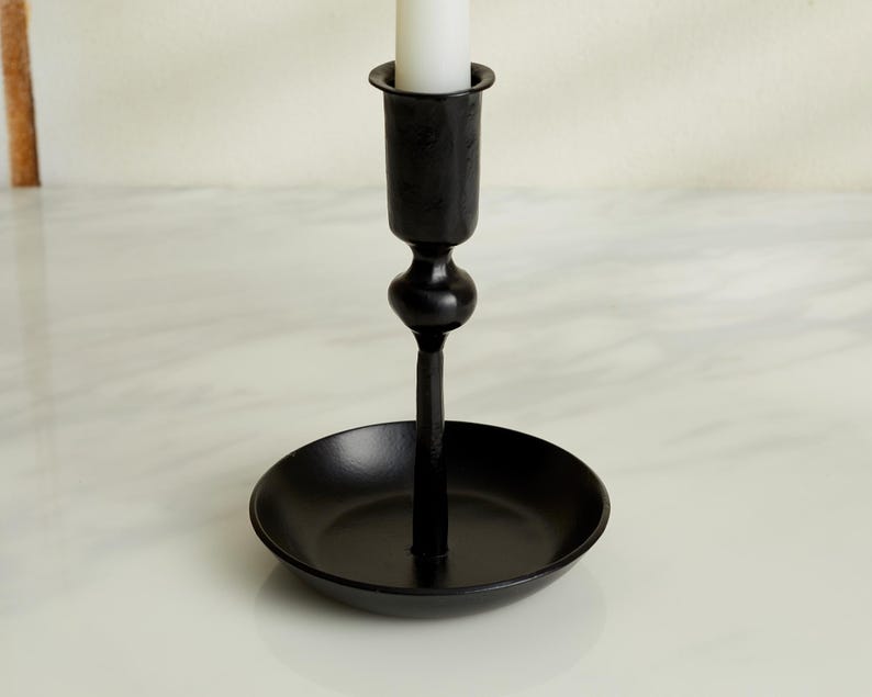 Noa Antique Black Gold Candle Holder