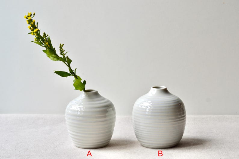 Textured Porcelain Vases | White Glossy Vase | Vase B