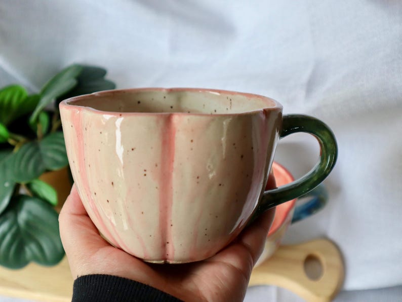 Handmade Large Flower Mug
