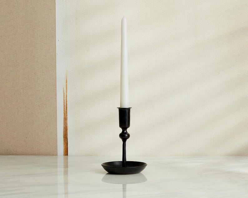 Noa Antique Black Gold Candle Holder