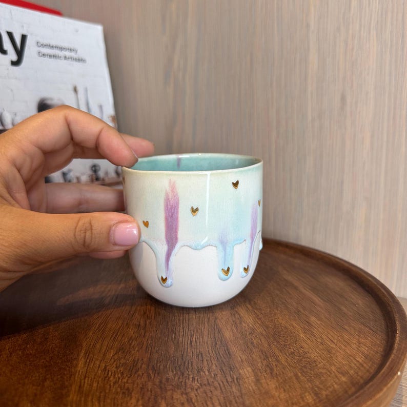 Artisanal Pottery Mug Drip Glaze Coffee Lover Gift