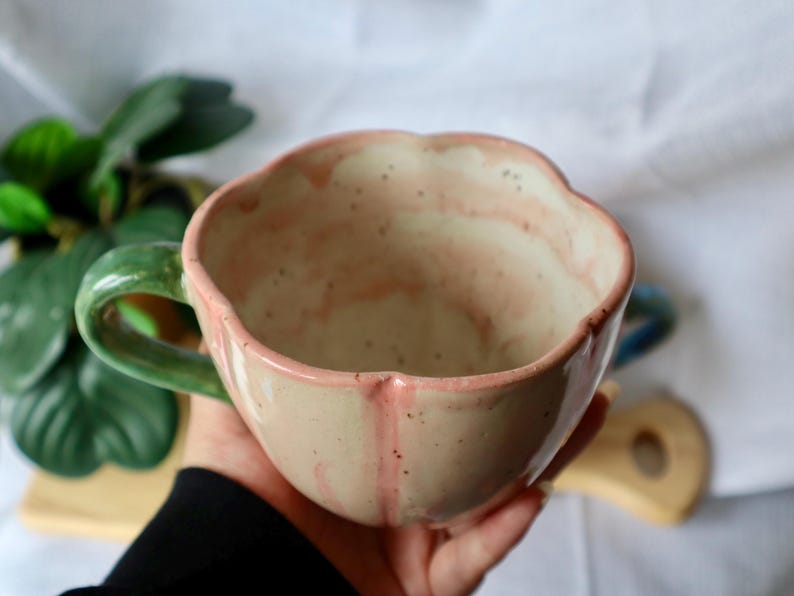 Handmade Large Flower Mug