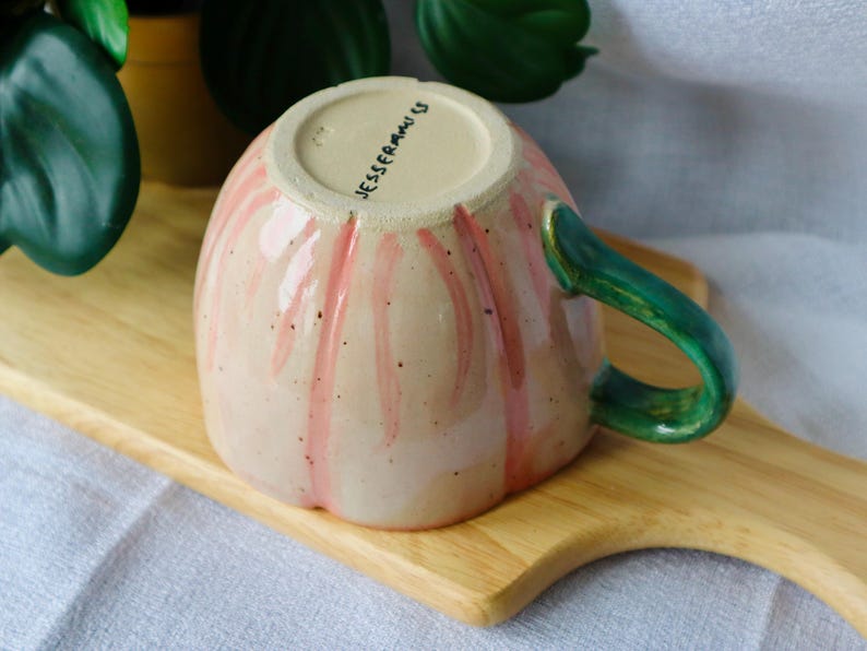 Handmade Large Flower Mug