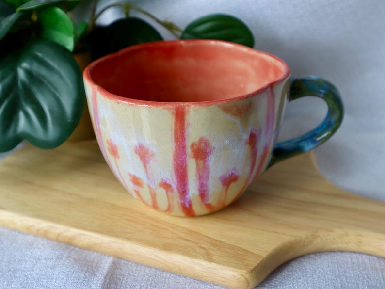 Handmade Large Flower Mug