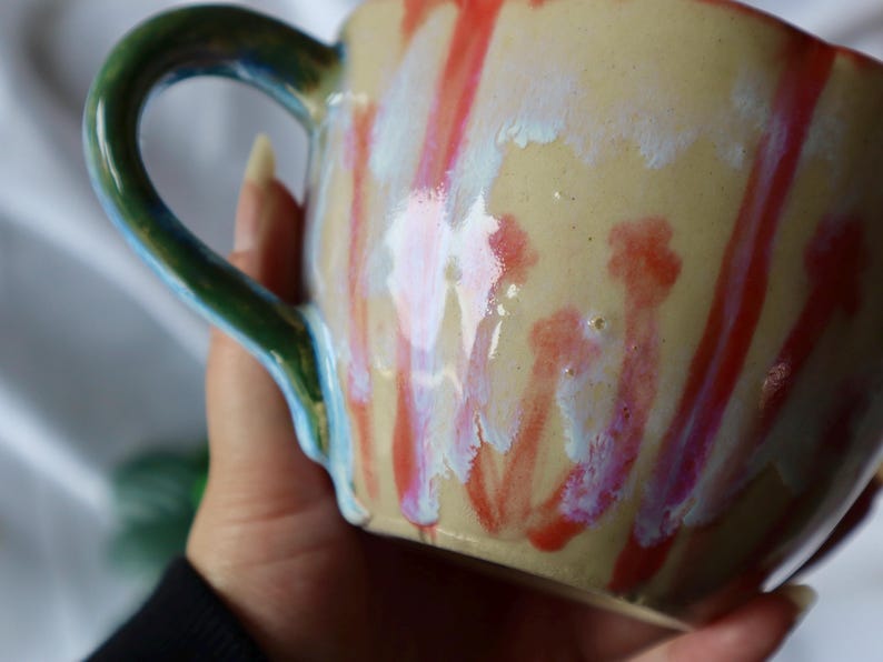 Handmade Large Flower Mug