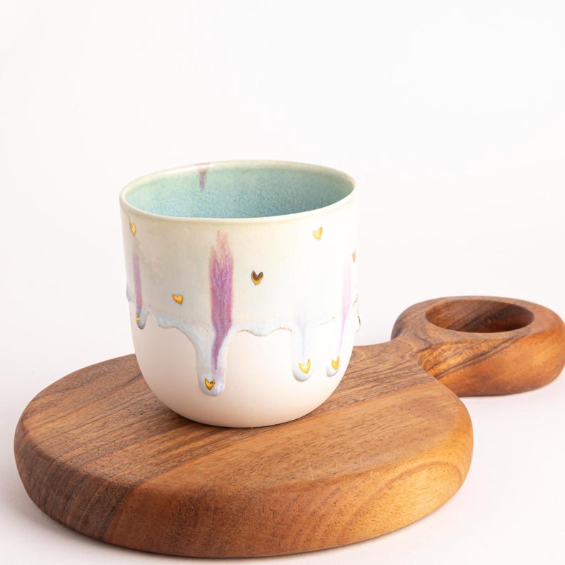 Artisanal Pottery Mug Drip Glaze Coffee Lover Gift