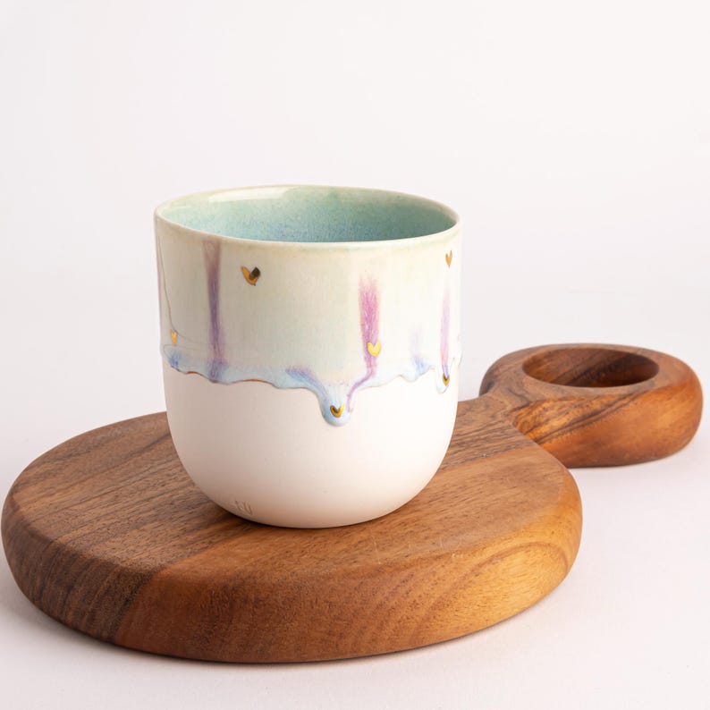 Artisanal Pottery Mug Drip Glaze Coffee Lover Gift