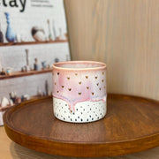 Unique Coffee Mug Pink White Gold Accent | One of Kind