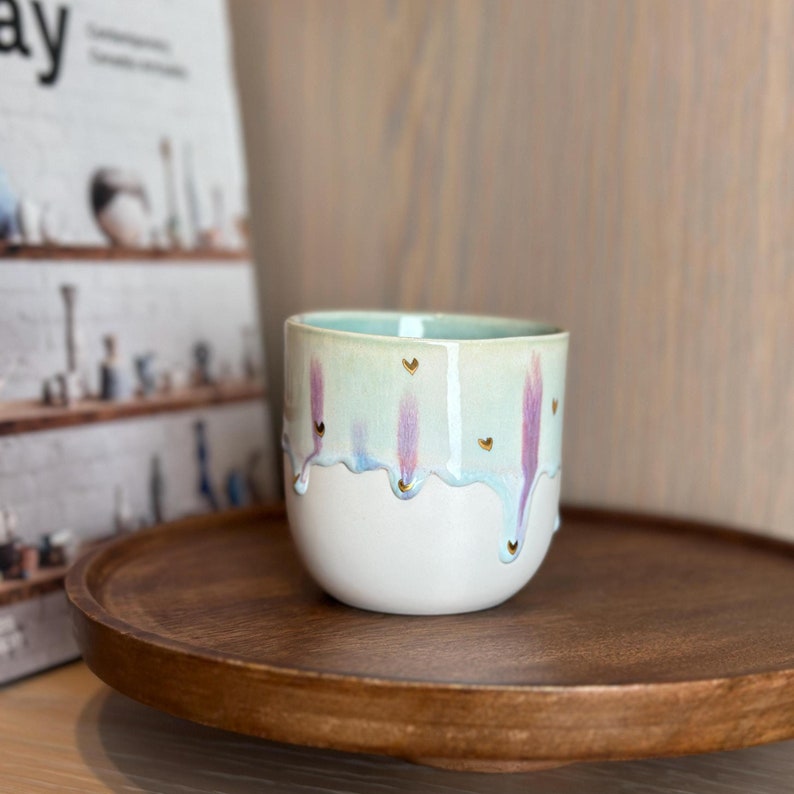 Artisanal Pottery Mug Drip Glaze Coffee Lover Gift