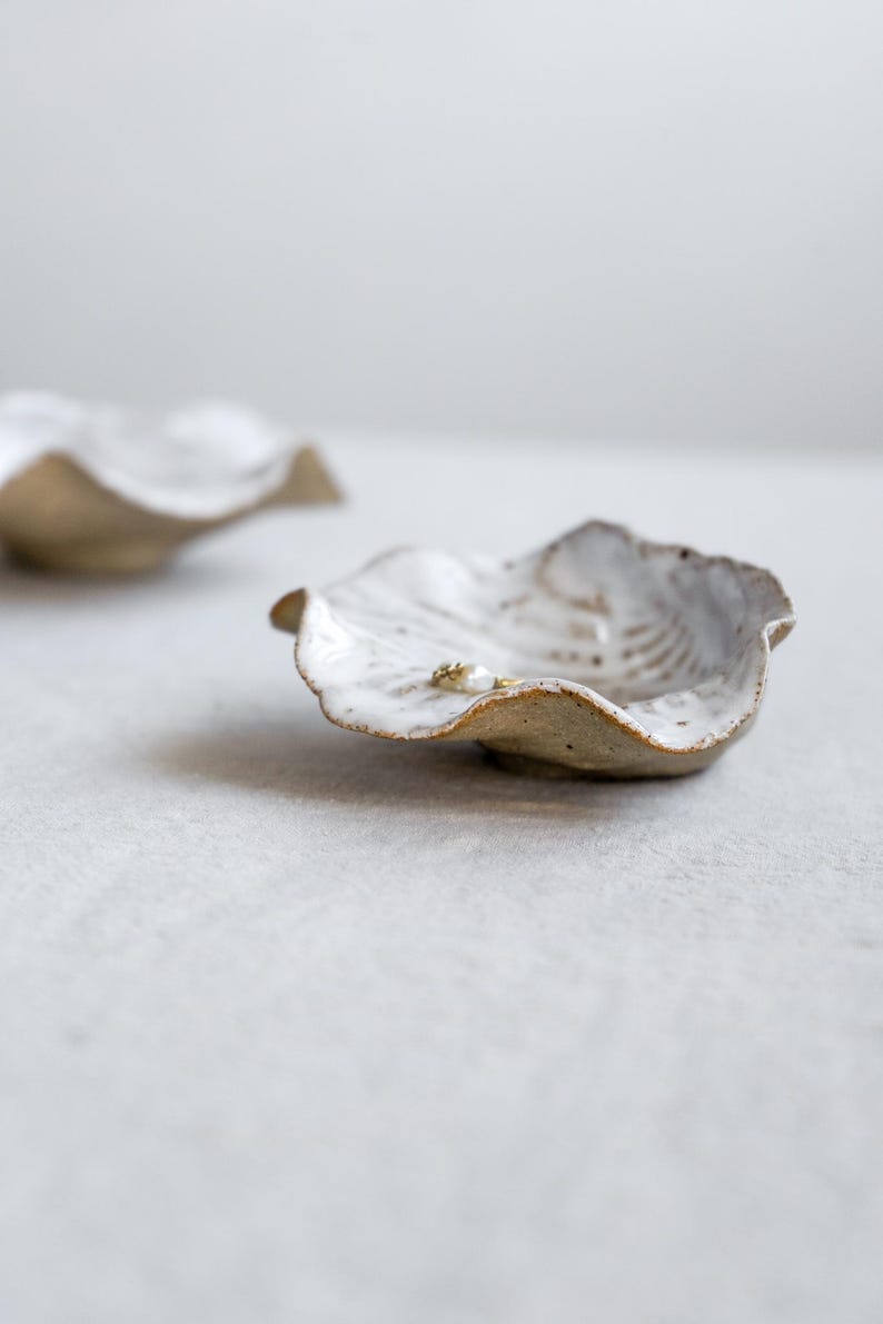 Handcrafted Ceramic Clay Seashell Jewellery Bowl Dish