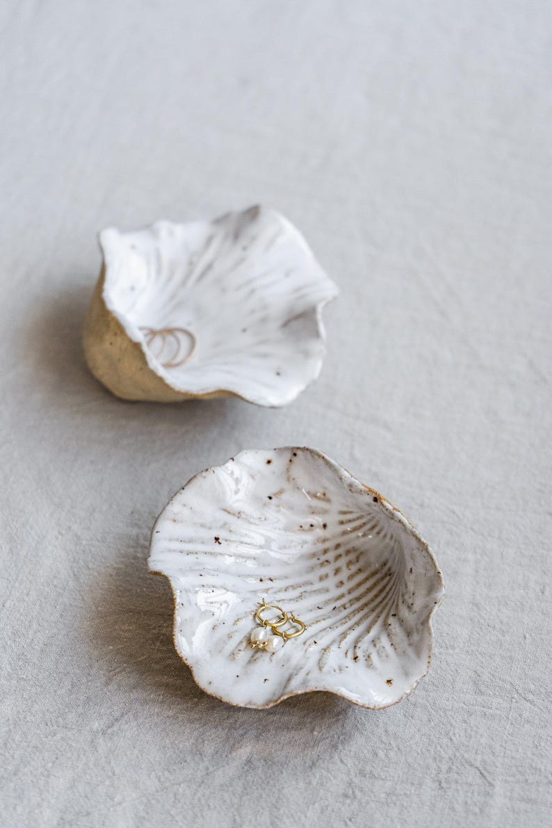 Handcrafted Ceramic Clay Seashell Jewellery Bowl Dish
