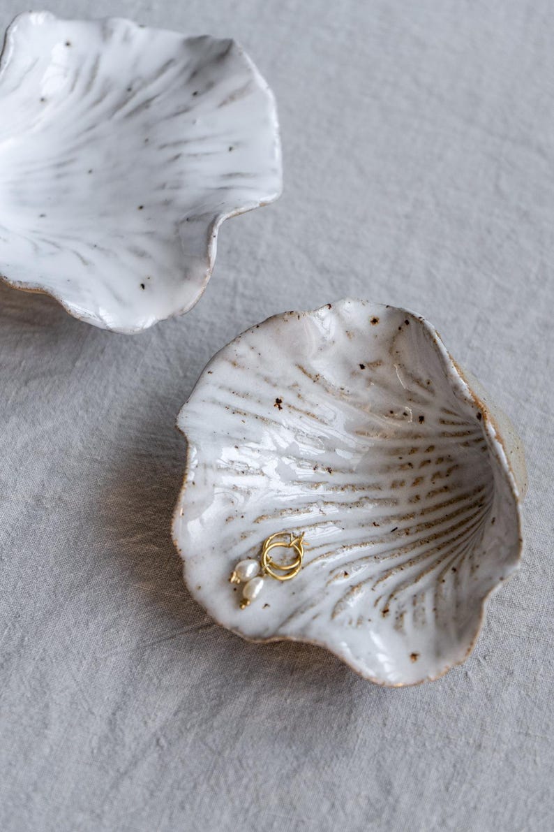 Handcrafted Ceramic Clay Seashell Jewellery Bowl Dish
