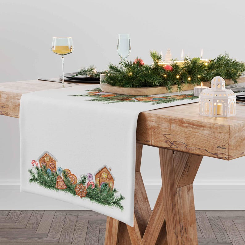 Gingerbread Table Runner | Christmas decorations | 100% linen