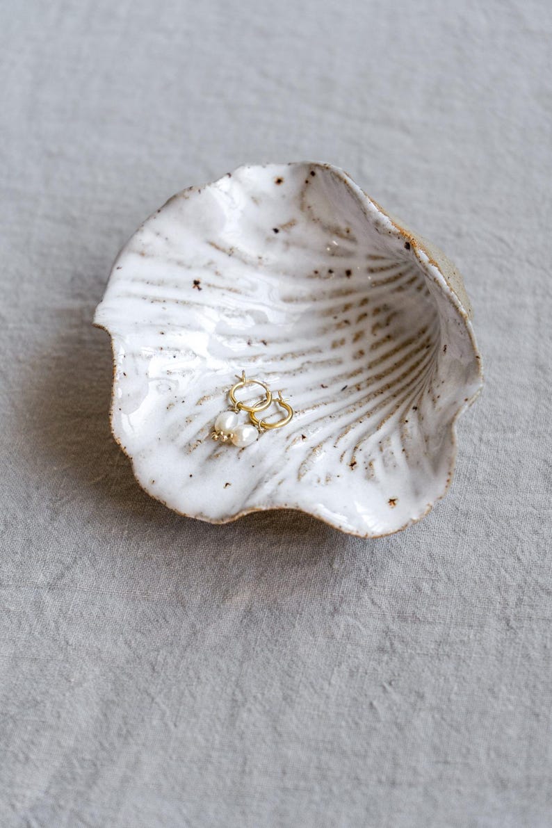 Handcrafted Ceramic Clay Seashell Jewellery Bowl Dish