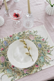 Easter Wreath Placement Set | 100% Linen (6 Placemats)