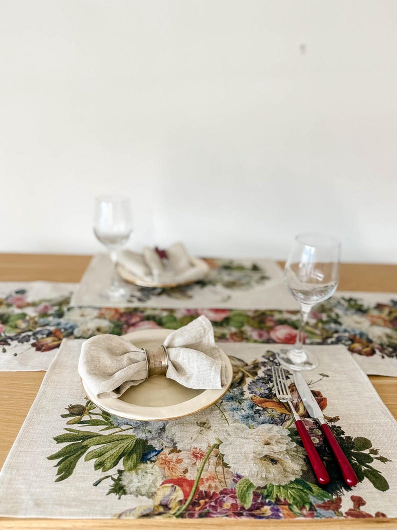 Gerard van Spaendonck Linen Placemats | 100% Linen (6 Placemats)
