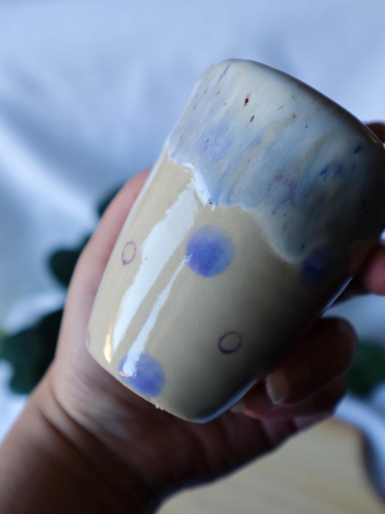Handmade Purple Ceramic Travel Cup / Tumbler