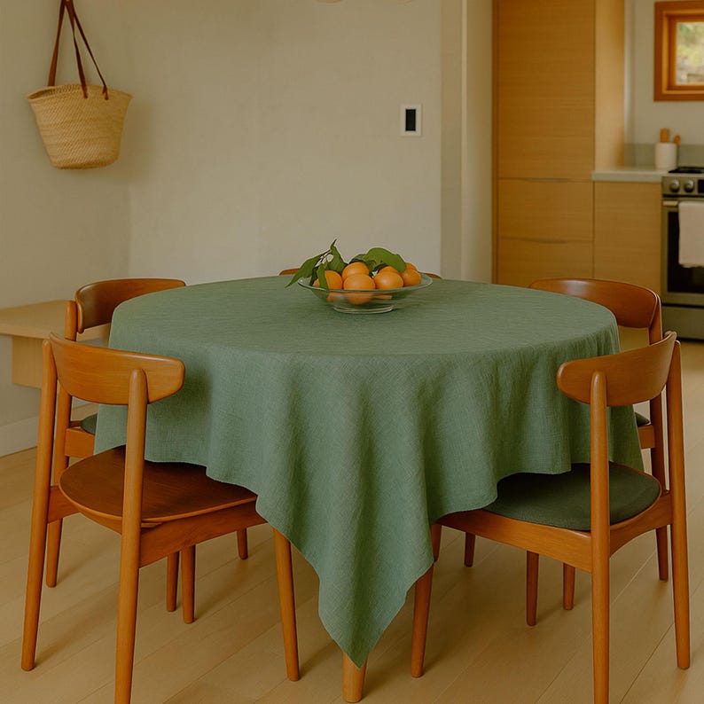 Elegant Linen Tablecloth, Minimalist Decor