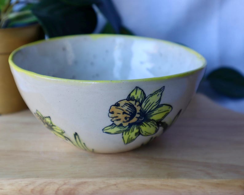 Small Imperfect Handmade Daffodil Ceramic Bowl