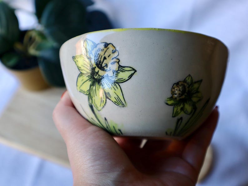 Small Imperfect Handmade Daffodil Ceramic Bowl
