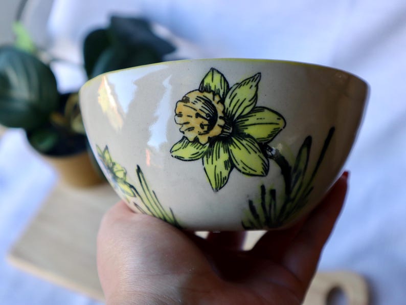 Small Imperfect Handmade Daffodil Ceramic Bowl