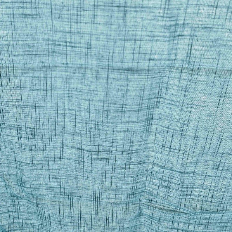 Minimalist Light Blue Linen Curtains for Bedroom Living Room