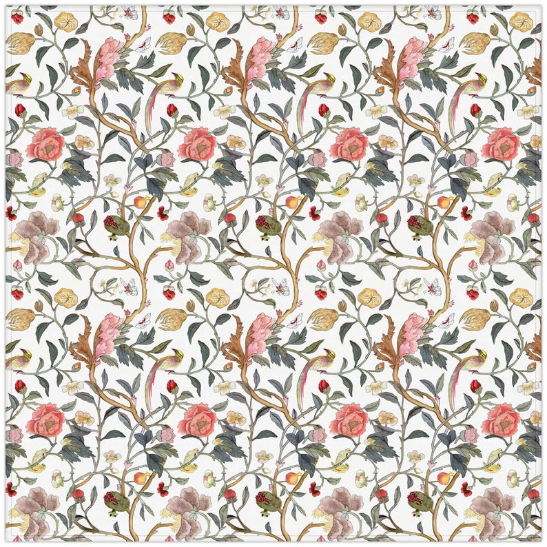 Birdsong Tablecloth 100% linen | farmhouse decor