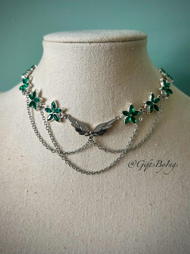 Elegant purple Angelic fairycore ethereal necklace