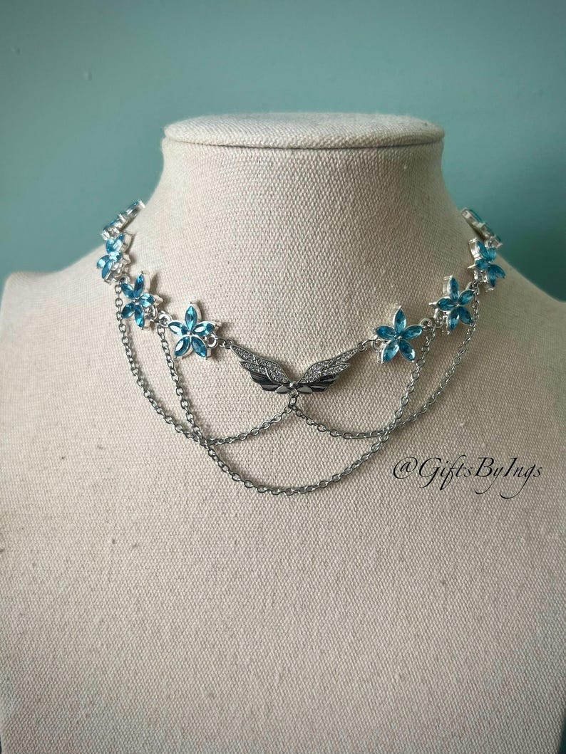 Elegant purple Angelic fairycore ethereal necklace