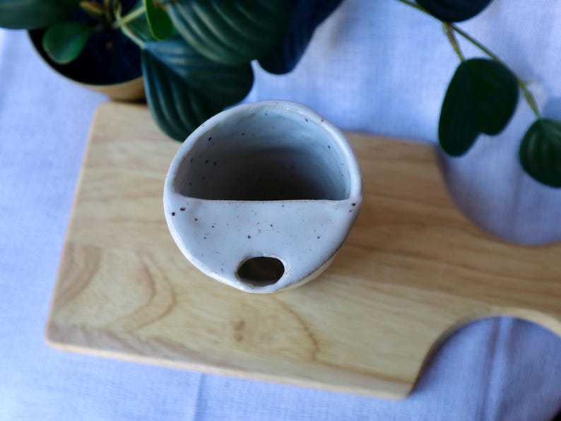 Handmade Large (Tall) Ceramic Travel Cup / Tumbler with Oranges
