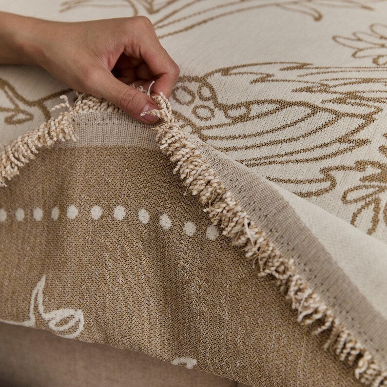 Reversible Chenille Sofa Cover – Oriental Jacquard Design