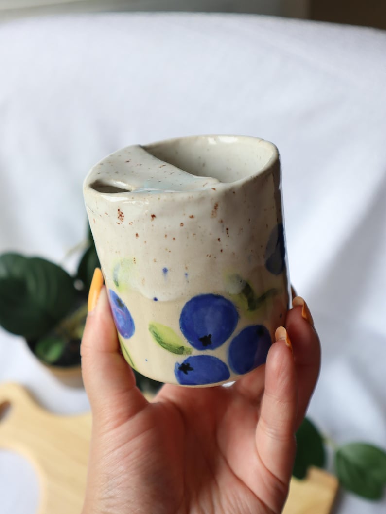 Handmade Blueberry Ceramic Travel Cup/Tumbler