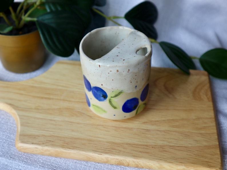 Handmade Blueberry Ceramic Travel Cup/Tumbler