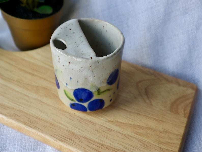 Handmade Blueberry Ceramic Travel Cup/Tumbler